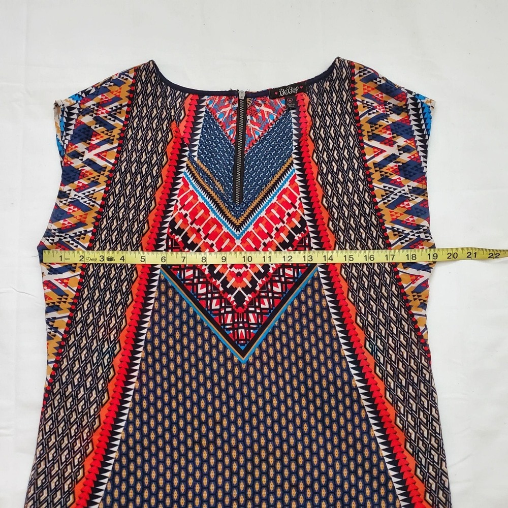BeBop Women's Multicolor Printed Side Slit Long Shirt Dress Tunic Size Medium - Picture 6 of 15